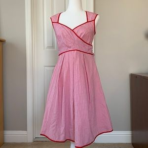 London Times Red and white strip vintage style dress